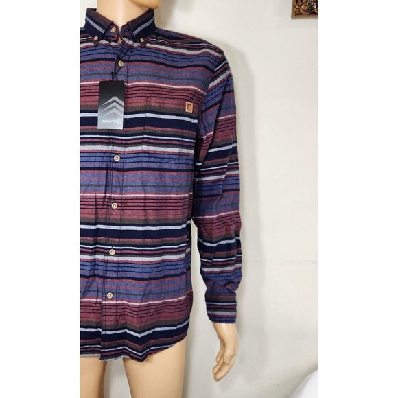 Solaris Men's  Shirt Size  M Button Up Cotton Long Sleeve Striped Blue (38) - Picture 5 of 12